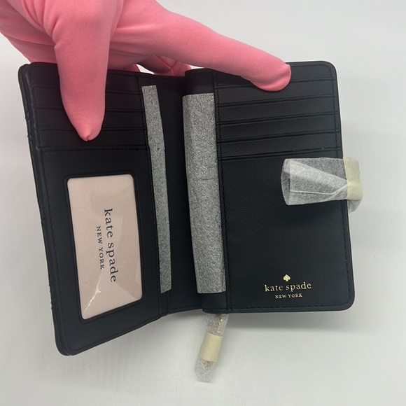 Kate Spade Natalia Medium Compact Bifold Wallet Black - Picture 7 of 13